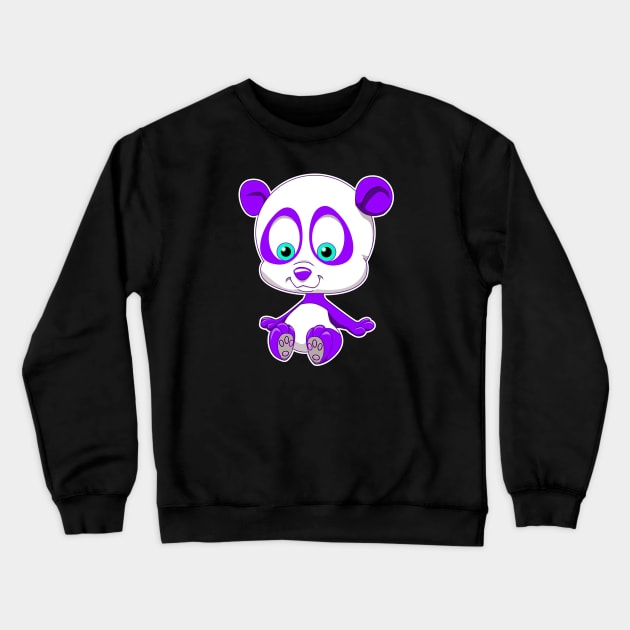 Purple Panda Crewneck Sweatshirt by Wickedcartoons